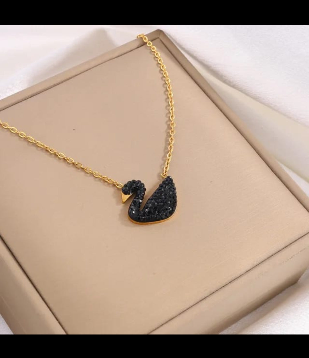 Black Swan Pendant Necklace