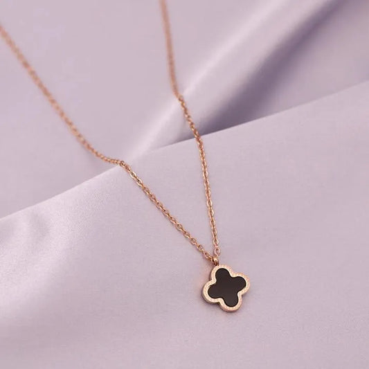 Black Clover Pendant Necklace