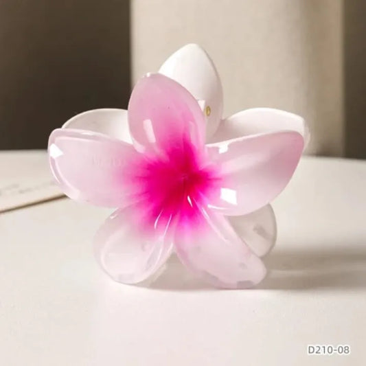 Hawaiian Plumeria Flower Hair Claw – Strong Hold Clip for Thick Hair | Trendy Floral Accessory for Women & Girls