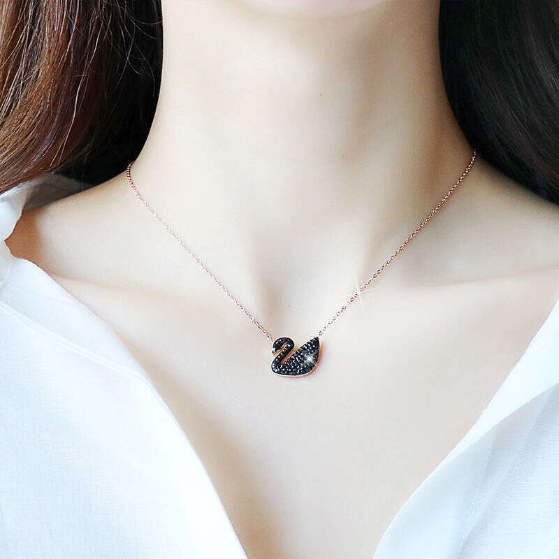 Black Swan Pendant Necklace