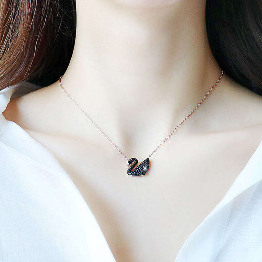 Black Swan Pendant Necklace