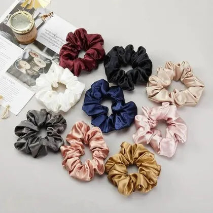 Luxury Pure Silk Scrunchies – Premium Hair Ties for Women & Girls | Gentle, No-Crease Hold