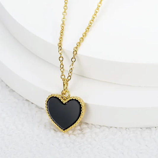 Trendy Heart Pendant Necklace – Stainless Steel, Anti-Tarnish & Waterproof for Girls & Women