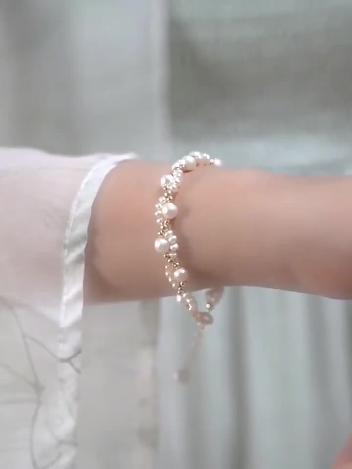 Korean Cat’s Paw Pearl Bracelet | Elegant Beaded Fashion Jewelry for Girls & Women