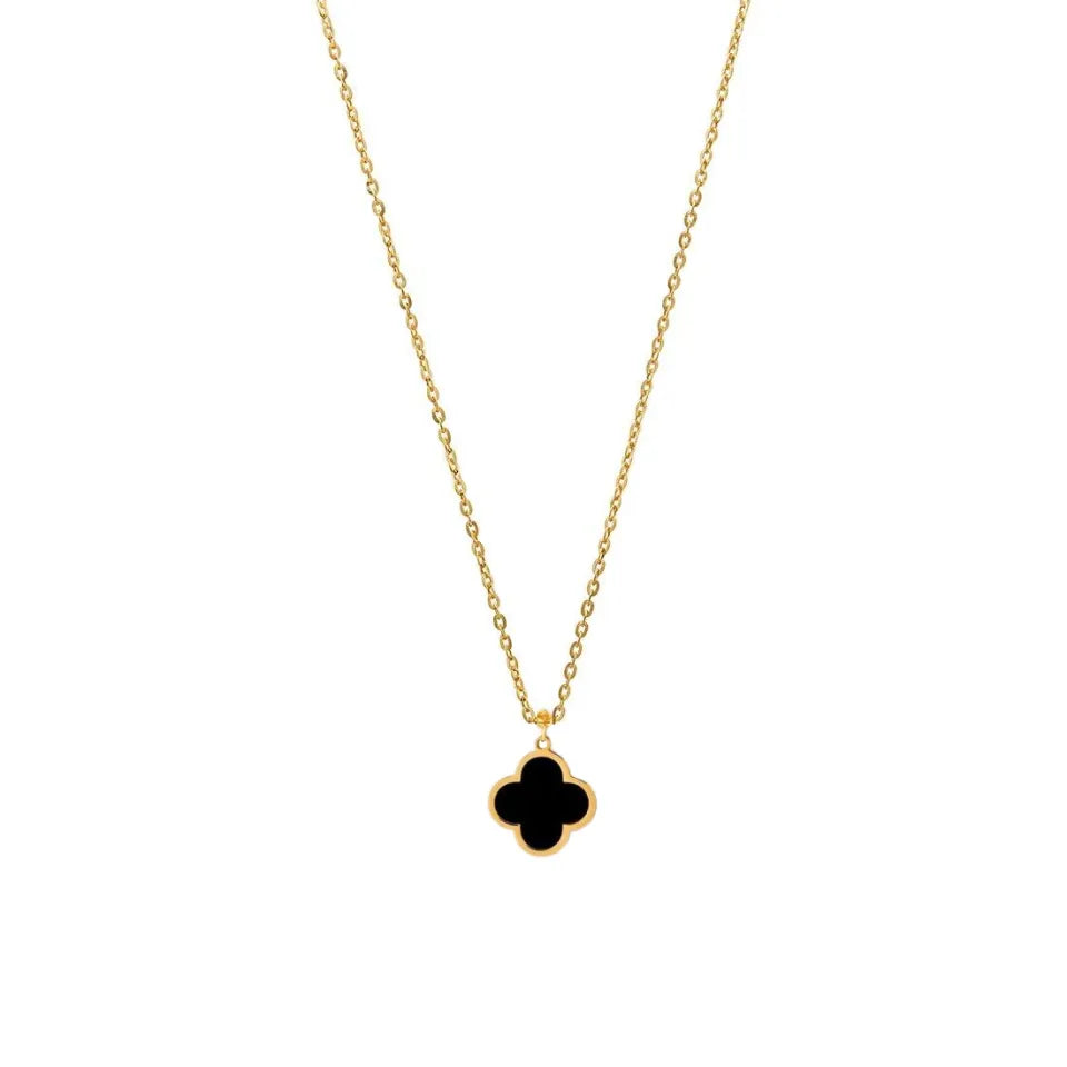 Black Clover Pendant Necklace