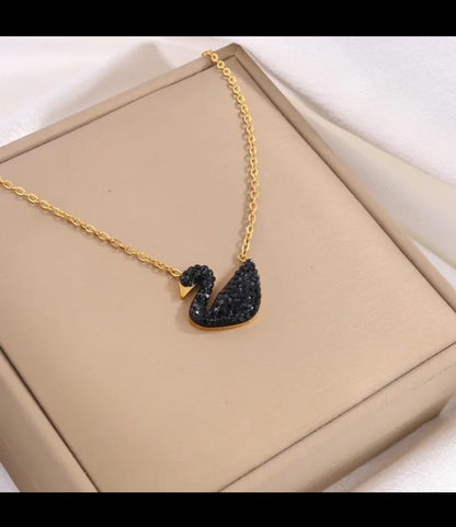 Black Swan Pendant Necklace