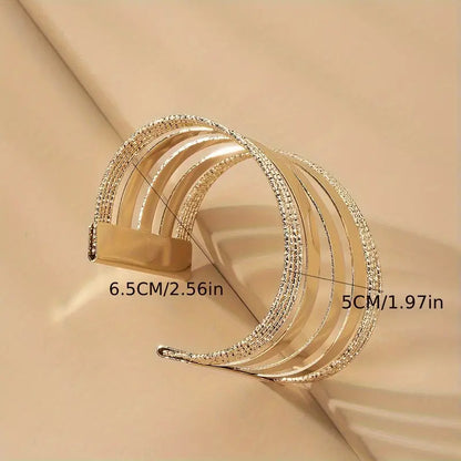 Elegant Plated Cuff Bangle Bracelet – Minimalist Hand Jewelry for Women