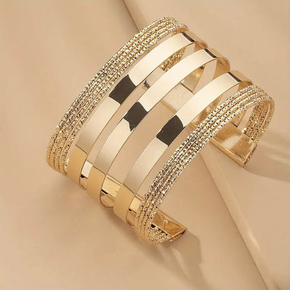 Elegant Plated Cuff Bangle Bracelet – Minimalist Hand Jewelry for Women